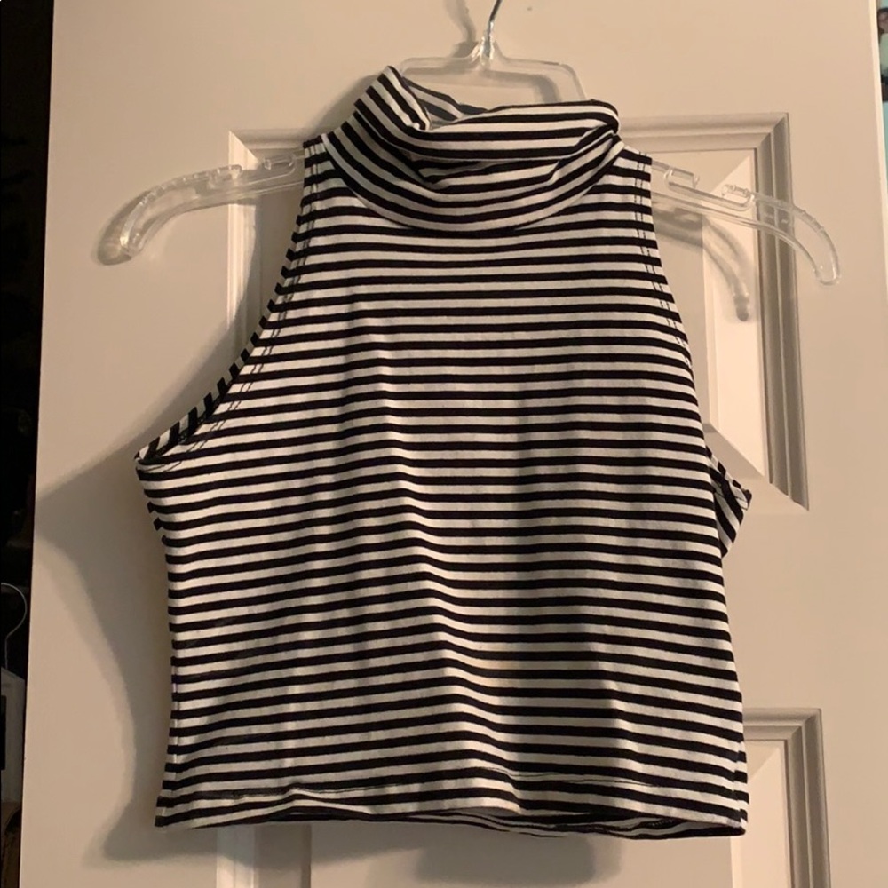 american apparel turtle neck crop top